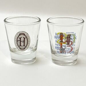 Hershey Park Pennsylvania Souvenir Shot Glass Set Of 2 Glasses Chocolate Factory
